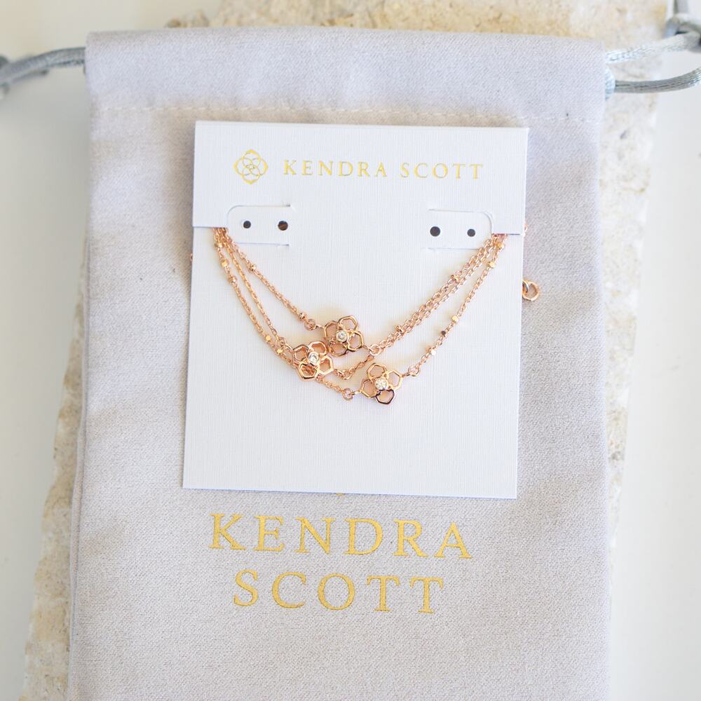 Kendra Scott Rue Multi Strand Bracelet In Rose Gold - Picture 2 of 4